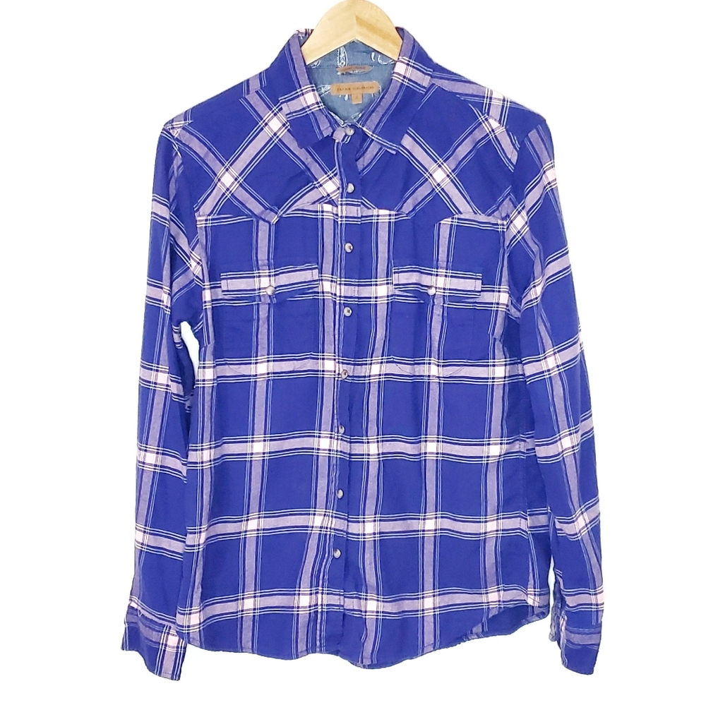 Jachs Girlfriend Blue & Pink Plaid Buttondown